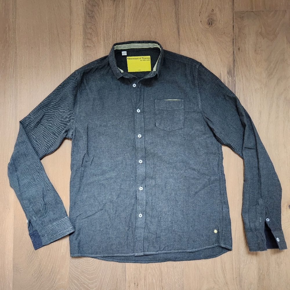 Descendant of Thieves Men's Gray Button Down Shirt